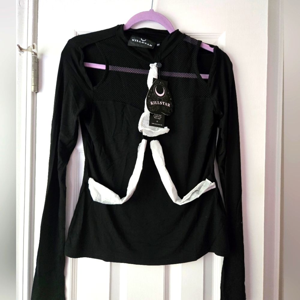 Killstar Black Mesh Cutout Top